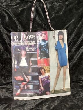 Upcycled Magazine and Newspaper Large Shoulder Bag NYC